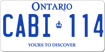 ON license plate CABI114