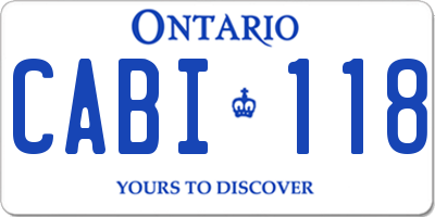 ON license plate CABI118