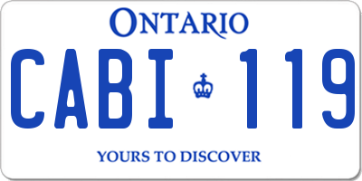 ON license plate CABI119