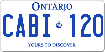 ON license plate CABI120