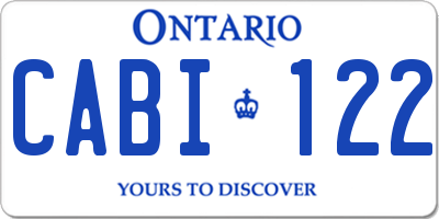 ON license plate CABI122