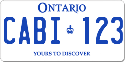 ON license plate CABI123