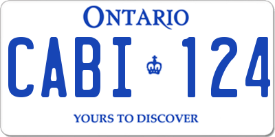 ON license plate CABI124