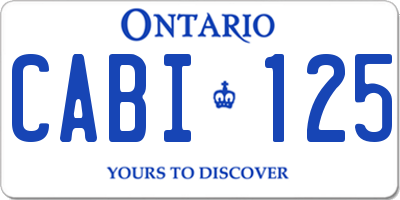 ON license plate CABI125