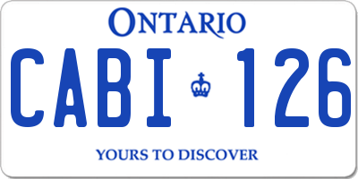 ON license plate CABI126