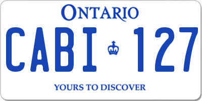 ON license plate CABI127