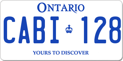 ON license plate CABI128