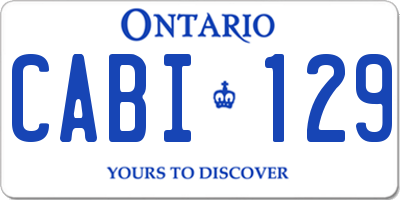 ON license plate CABI129