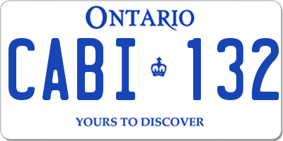 ON license plate CABI132