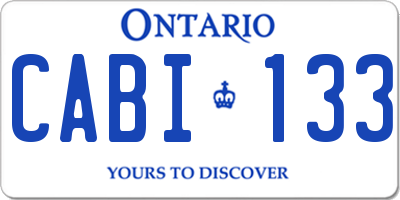 ON license plate CABI133