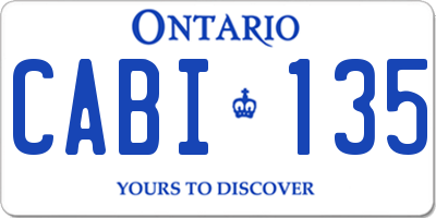 ON license plate CABI135