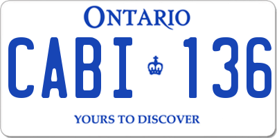 ON license plate CABI136