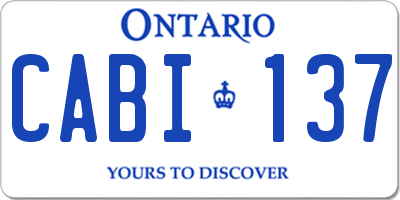 ON license plate CABI137