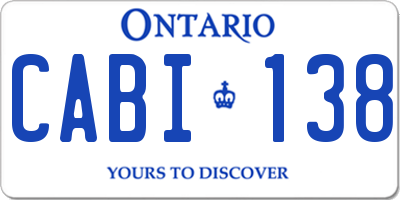 ON license plate CABI138