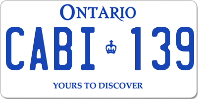 ON license plate CABI139