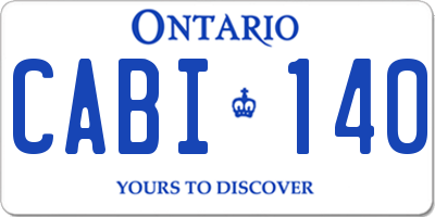 ON license plate CABI140