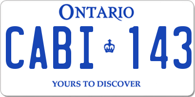 ON license plate CABI143