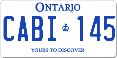 ON license plate CABI145