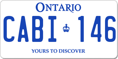 ON license plate CABI146