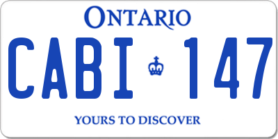 ON license plate CABI147