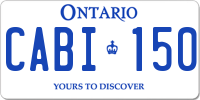 ON license plate CABI150