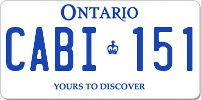 ON license plate CABI151