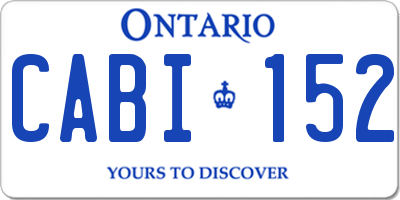 ON license plate CABI152