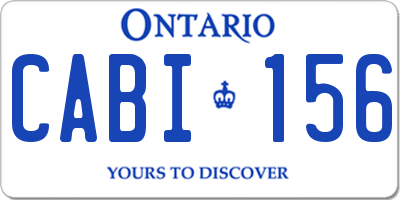 ON license plate CABI156