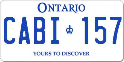 ON license plate CABI157