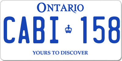 ON license plate CABI158