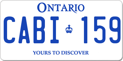 ON license plate CABI159