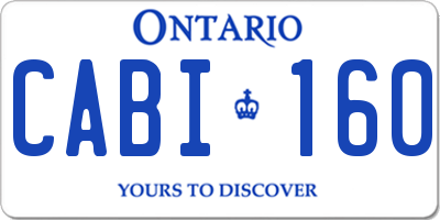 ON license plate CABI160