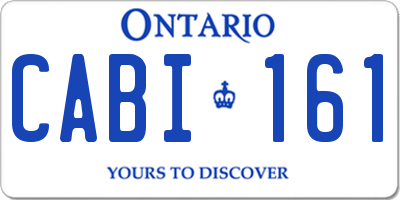 ON license plate CABI161