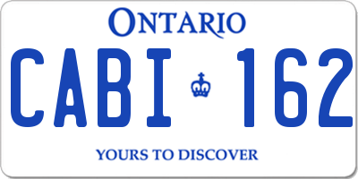 ON license plate CABI162