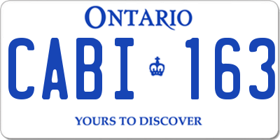 ON license plate CABI163