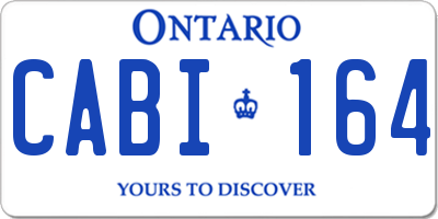 ON license plate CABI164