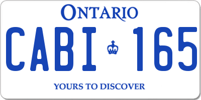 ON license plate CABI165