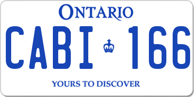 ON license plate CABI166