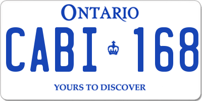 ON license plate CABI168