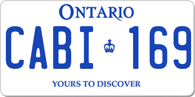 ON license plate CABI169