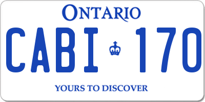 ON license plate CABI170