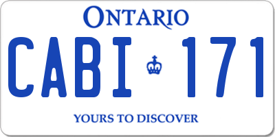 ON license plate CABI171