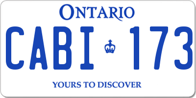 ON license plate CABI173