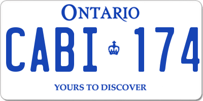 ON license plate CABI174