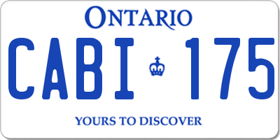 ON license plate CABI175