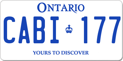 ON license plate CABI177