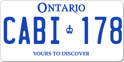 ON license plate CABI178