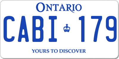 ON license plate CABI179