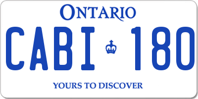 ON license plate CABI180