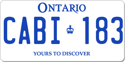 ON license plate CABI183